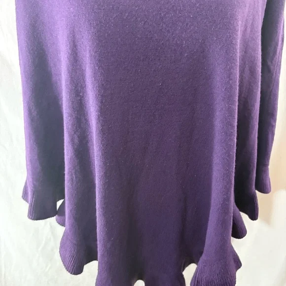 Karen Scott Purple Knit Poncho - Picture 3 of 10